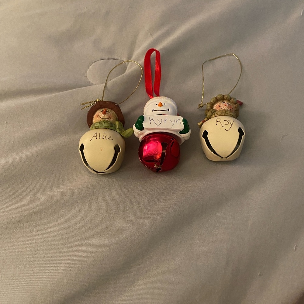 Festive Snowman and Bell Ornament Set